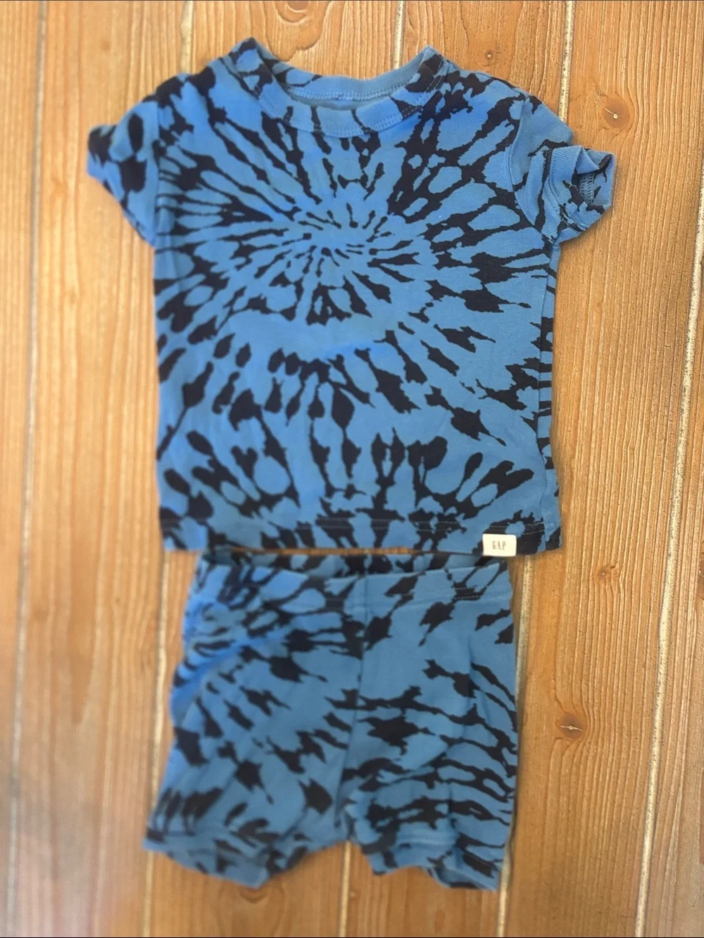 GAP Blue and Black Tie-Dye Short Set Size 12-18 months